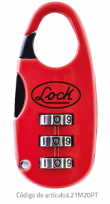 Candado de combinación digitalmaletero 20 mm rojo lock